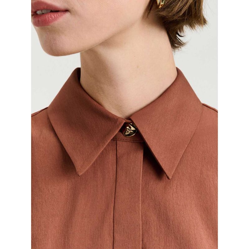 Veronika Maine Cotton Nylon A Line Shirtdress image number 2